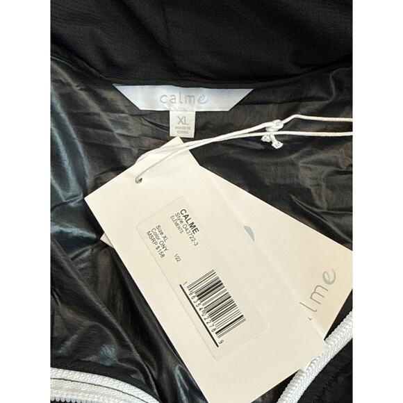 NWT Johnny Was Calme Elements Track Jacket Full Zip Hoodie Windbreaker Onyx XL - Picture 3 of 4